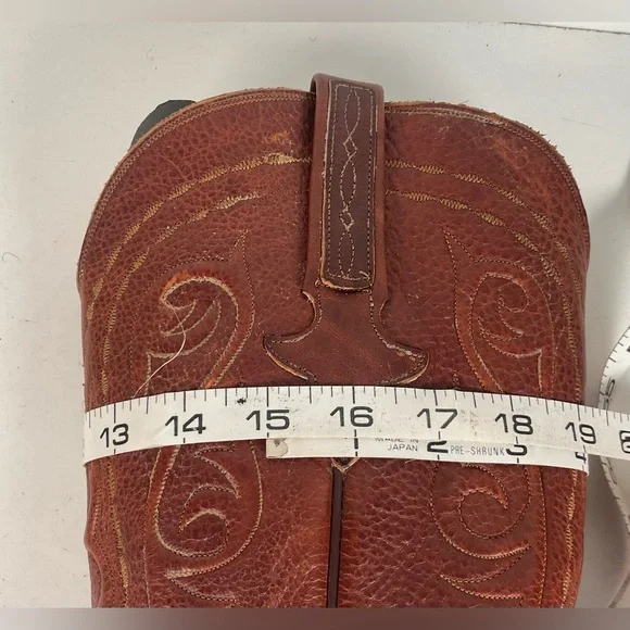 Lucchese Classics Handmade Cowboy Boots 12 EE Brown Bison Hide - Picture 6 of 16